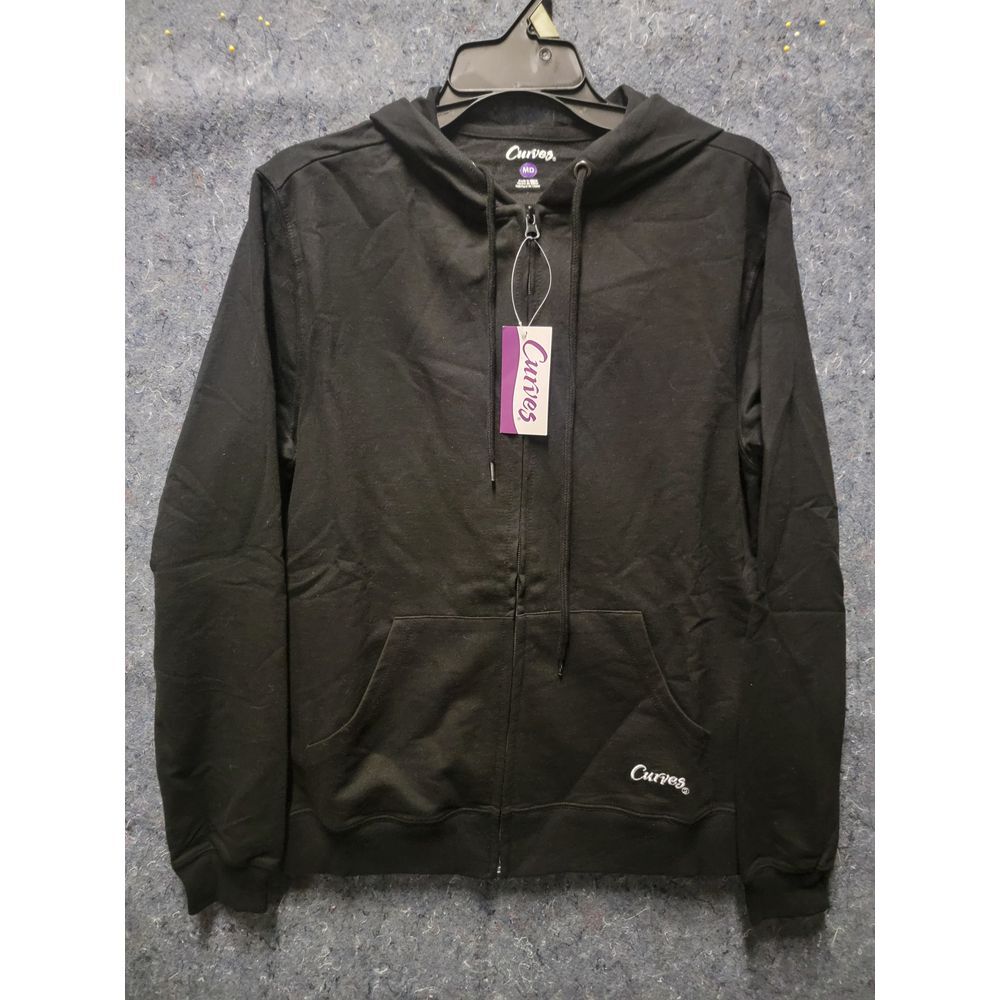 Black Hoodie Zip-Up Jacket with hood Size M‎